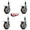 Service Caster 5'' Maroon Poly Swivel 1'' Expanding Stem Caster Set Total Lock Brake, 4PK SCC-EXTTL20S514-PPUB-MRN-1-4 - alternate 3